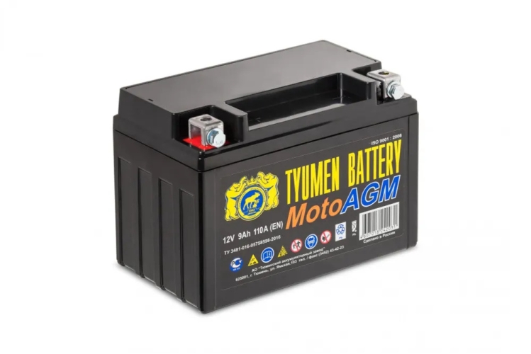 АКБ TYUMEN BATTERY мото 6МТС-9 AGM болт TNM9-AG