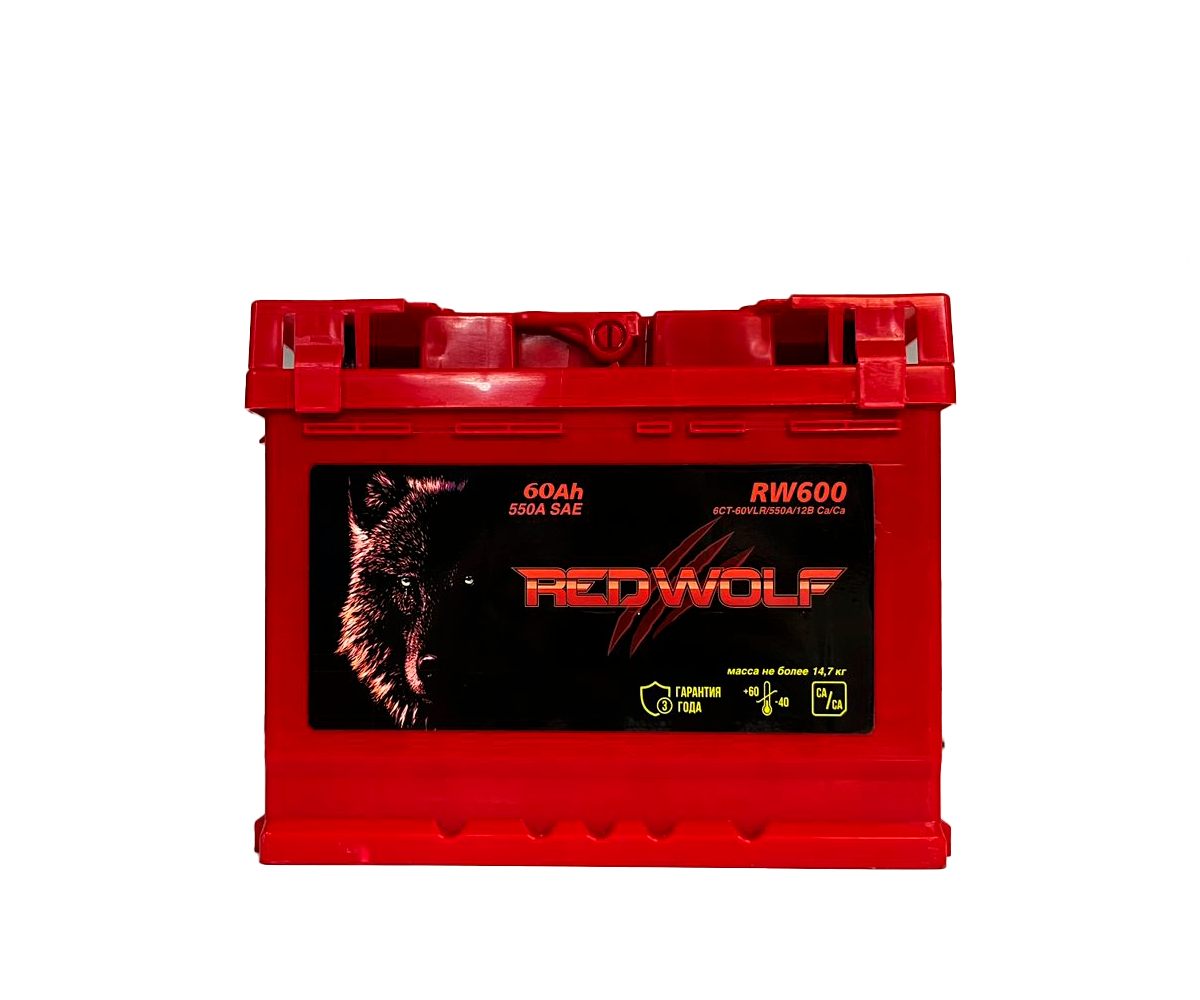 Аккумулятор, RED Wolf RWS601, 60 Ah, 510 A, прямая полярность
