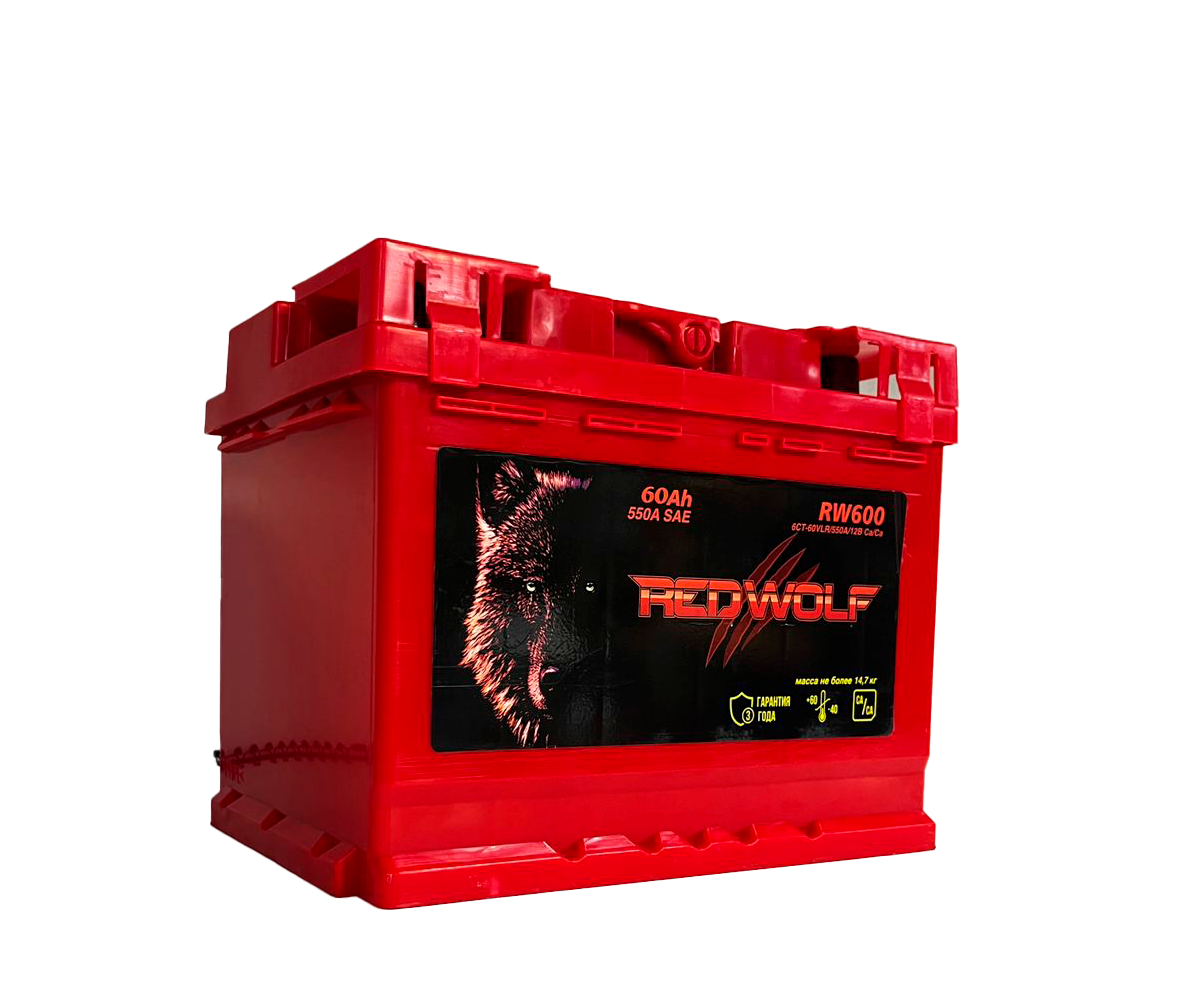 Аккумулятор, RED Wolf RWS601, 60 Ah, 510 A, прямая полярность