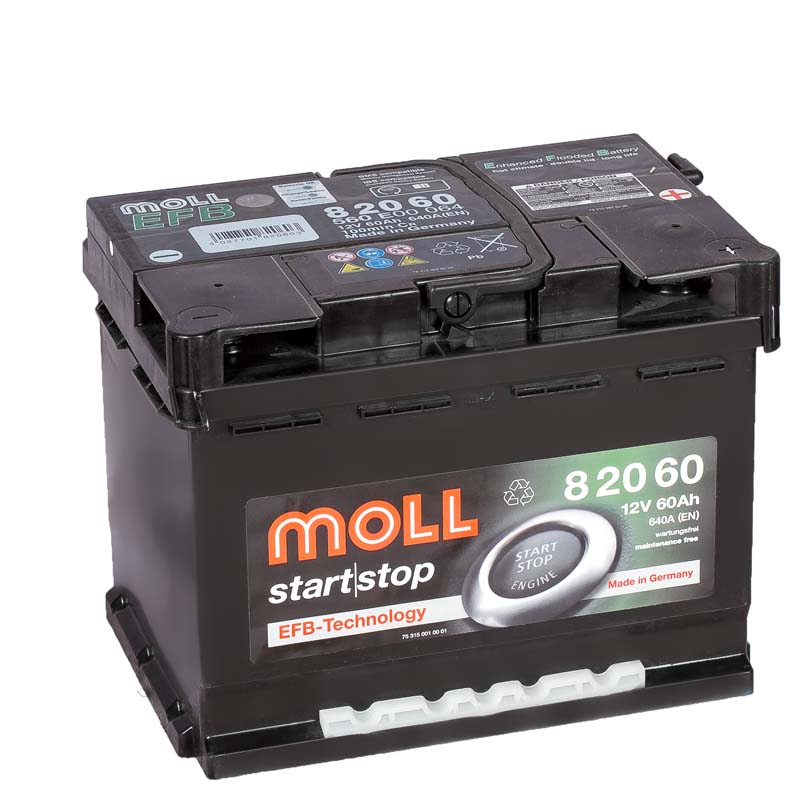 АККУМУЛЯТОР MOLL EFB 12V 60АЧ 640А ОП (242*175*190)