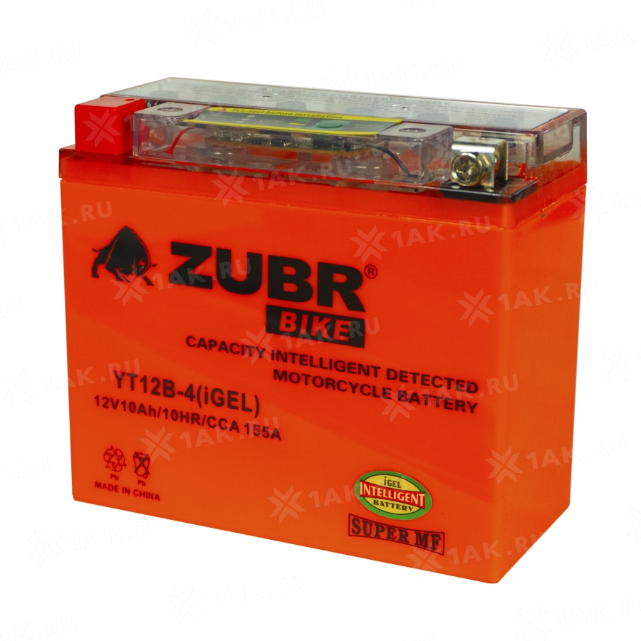 Аккумуляторная батарея ZUBR 10 Ah YT12B-4 (iGEL)