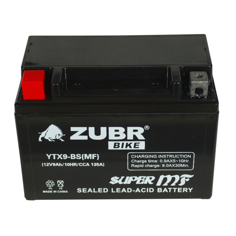 Аккумуляторная батарея ZUBR YTX9-BS (MF) 9 Ah