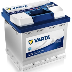 Аккумулятор легковой Varta Blue Dynamic C22 52 а/ч 470А Обратная полярность